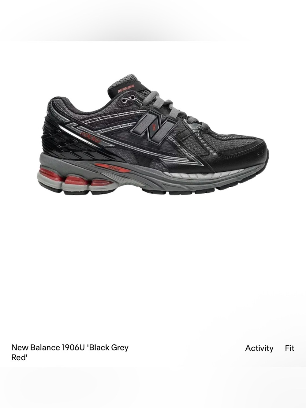 NWT New Balance 1906U “Black Grey Red” Men’s Size 8.5